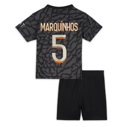 Otroški Nogometni dresi Paris Saint-Germain Marquinhos #5 Tretji 2023-24 Kratek Rokav (+ Kratke hlače)